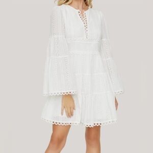 Lost + Wander Everlasting Love Long Sleeve Cotton Eyelet Dress